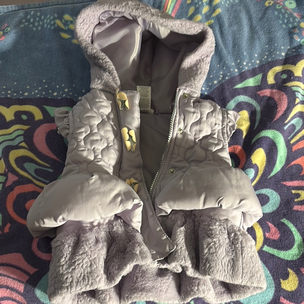 Kids Purple Quilted Jacket